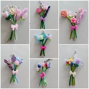Colorful Floral Charm Keychain Bag Charms